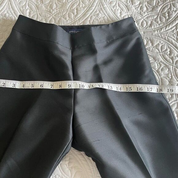 Ann Taylor straight trousers made of 100% silk lined with side zipper Size 2 - Picture 10 of 11